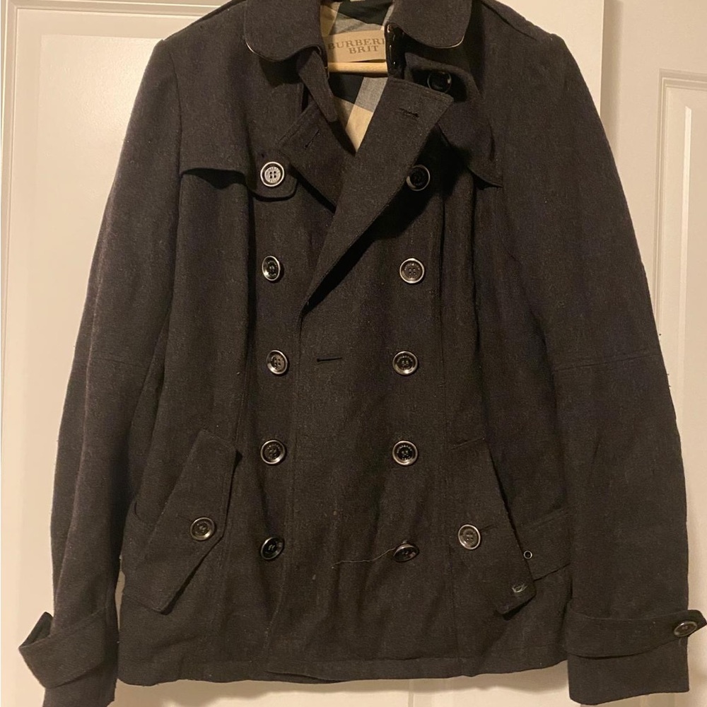 Burberry black Charcoal Coat trench